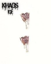 Cargar imagen en el visor de la galería, Aros corazón goteando zirconia cubica par
