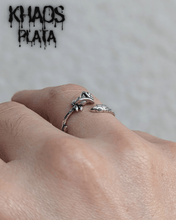 Cargar imagen en el visor de la galería, Anillo rosa y serpiente ajustable

