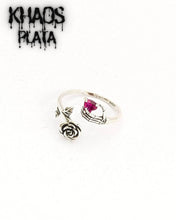 Cargar imagen en el visor de la galería, Anillo rosa corazón ajustable
