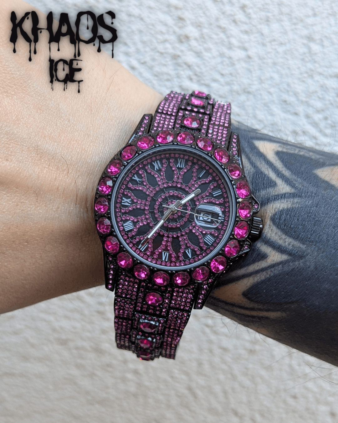 Reloj zirconia cubica rosa 2