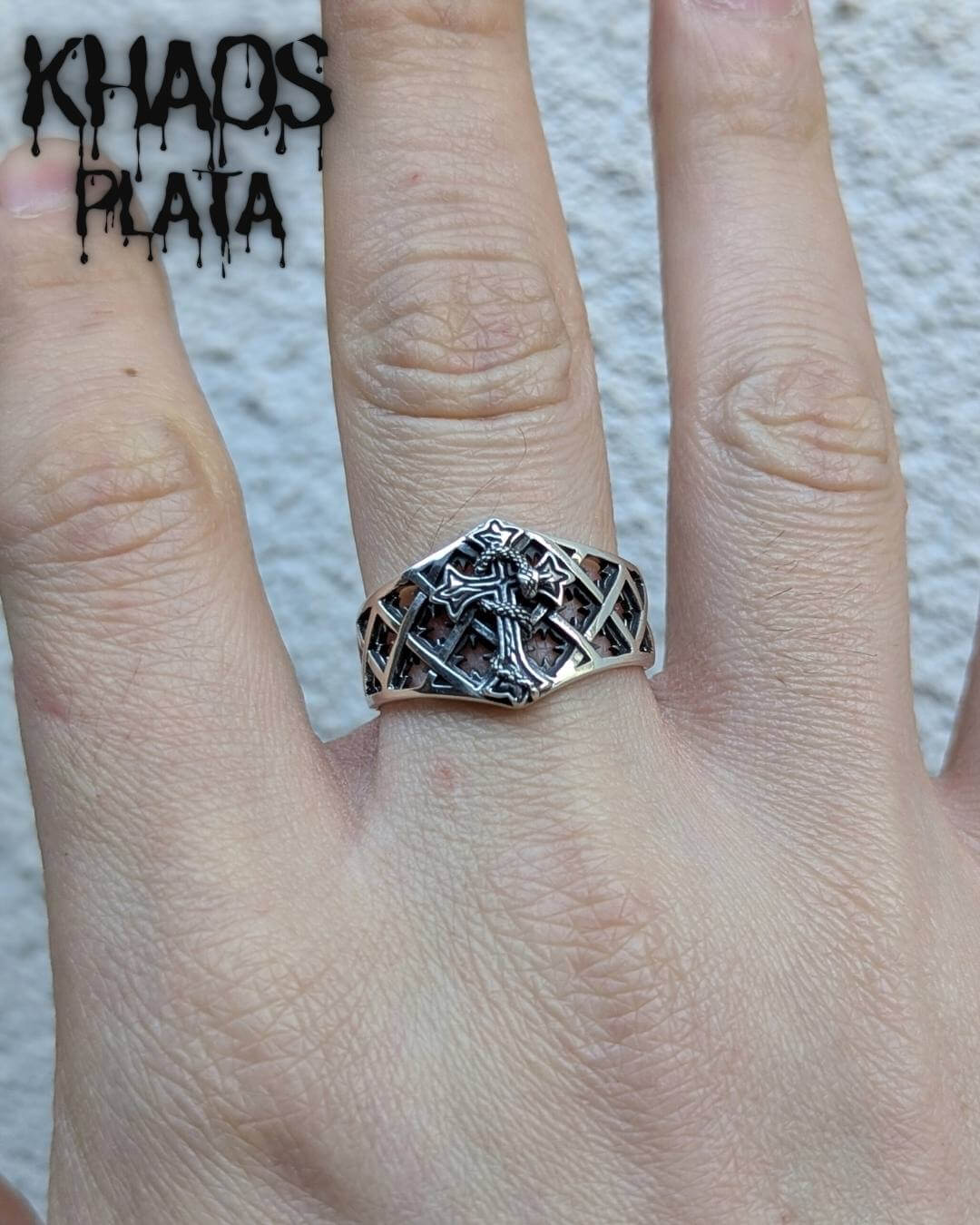 Anillo cruz y serpiente 2