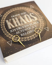 Cargar imagen en el visor de la galería, Aros argolla cono XL acabado en oro 18 k par
