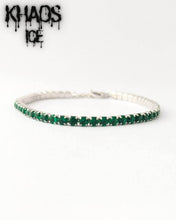 Cargar imagen en el visor de la galería, Pulsera tennis zirconia cubica verde 3 mm
