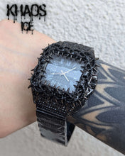 Cargar imagen en el visor de la galería, Reloj cuadrado espinas zirconia cubica negro
