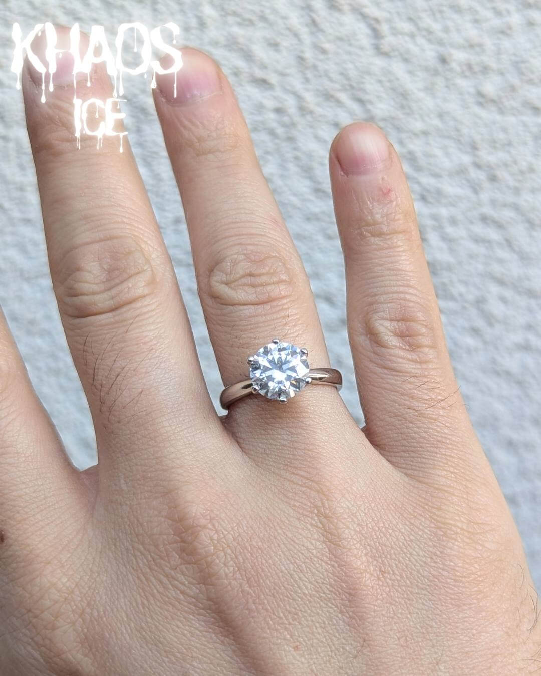 Anillo lujo moissanita 2 CT ajustable