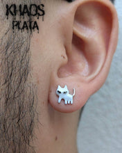 Cargar imagen en el visor de la galería, Aros gato blanco y negro par
