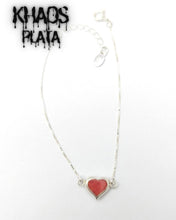 Cargar imagen en el visor de la galería, Pulsera corazón zirconia cubica doble 19 cm

