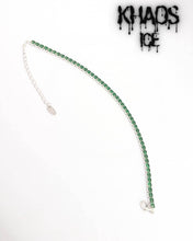 Cargar imagen en el visor de la galería, Pulsera tennis zirconia cubica verde 3 mm
