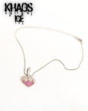 Cargar imagen en el visor de la galería, Collar corazón en llamas zirconia cubica
