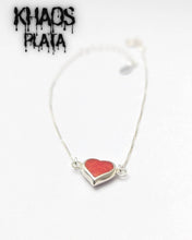 Cargar imagen en el visor de la galería, Pulsera corazón zirconia cubica doble 19 cm
