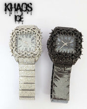 Cargar imagen en el visor de la galería, Reloj cuadrado espinas zirconia cubica negro
