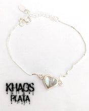 Cargar imagen en el visor de la galería, Pulsera corazón zirconia cubica doble 19 cm

