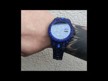 Cargar y reproducir el video en el visor de la galería, Reloj zirconia cubica azul
