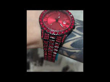 Cargar y reproducir el video en el visor de la galería, Reloj zirconia cubica roja
