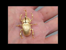 Cargar y reproducir el video en el visor de la galería, Escarabajo acabado en oro 18k
