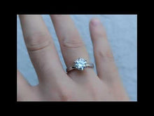 Cargar y reproducir el video en el visor de la galería, Anillo lujo moissanita 2 CT ajustable
