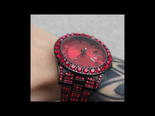 Cargar y reproducir el video en el visor de la galería, Reloj zirconia cubica roja
