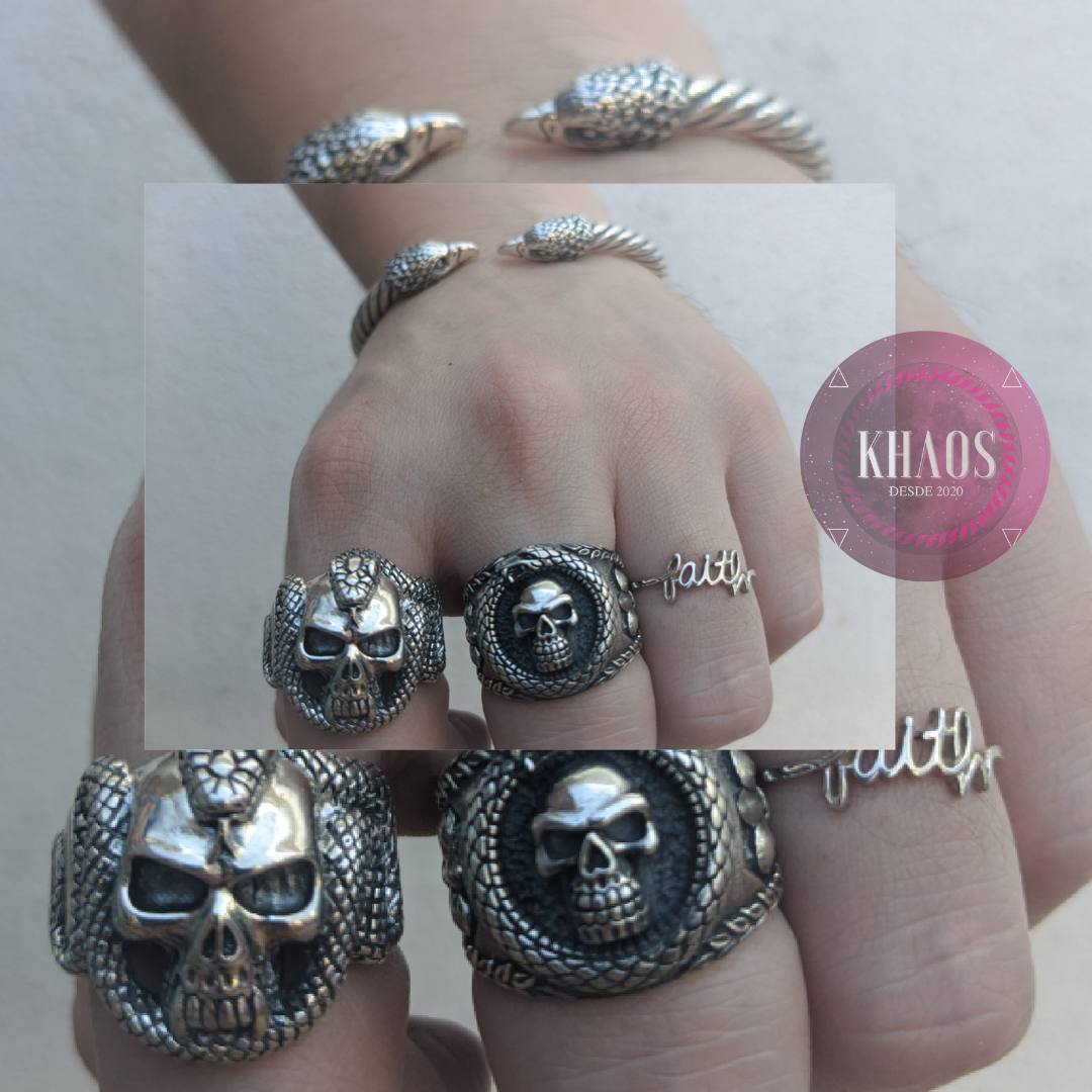 Anillo cráneo y serpiente 1